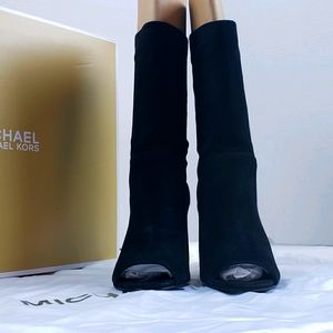Michael Kors- Elaine Suede Open Toe Boots